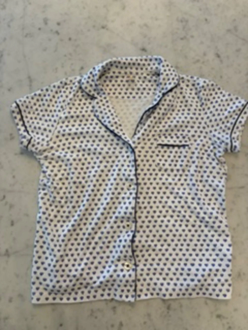 Fiora Pajama Blue Heart Print